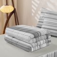 thumbnail image 5 of Castle Fairy Geometric Horizontal Stripe Zipper Twin Comforter Sets with Fitted Sheet and 2 Pillowcases,Mid Century Thin Line Zipper Bedding Set,Gray Silver White,Reversible, 5 of 7