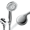 thumbnail image 1 of Fatspas High Pressure Handheld Shower Head, 10-Setting 4.8" Showerhead Spray Set with Stainless Steel 71 inch Hose & Holder & PTFE Tape, Built-in Power Wash to Clean Tub, Tile & Pets(Polished Chrome), 1 of 6