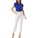 thumbnail image 2 of Blusa Casual INSPIRE CHIC para Mujeres con Manga de Pétalo y Cuello Redondo con Pliegues Azul Real L, 2 of 5