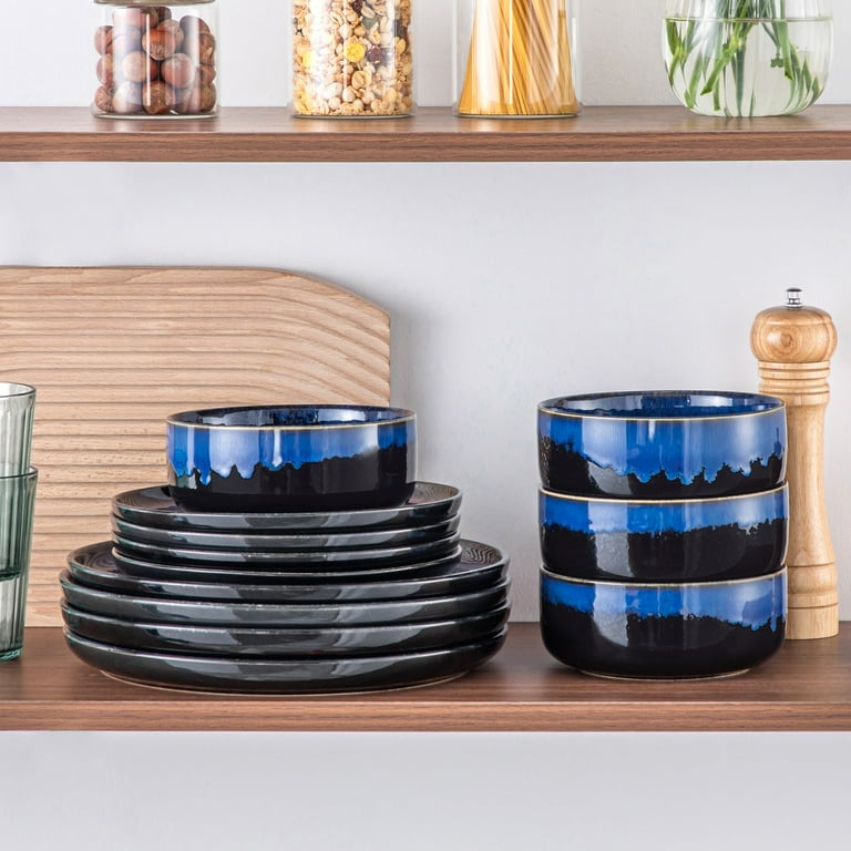 Vancasso 12-Piece Stoneware Dinnerware Set, Blue photo 5