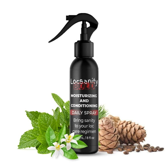 Locsanity BOLD Moisturizing Loc Spray - Natural Locs Care Dreadlock Maintenance - Hair Scalp Moisturizer Conditioning Spray for Dreads Braids (8oz)