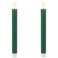 thumbnail image 2 of Northlight LED Taper Flickering Flameless Honeycomb Christmas Candles - 9.5" - Green - Set of 2, 2 of 9