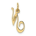 thumbnail image 4 of Diamond2Deal 10k Yellow Gold Fancy Script Initial N Charm Pendant for Women (L- 0.63 inch, W- 0.67 inch), 4 of 6