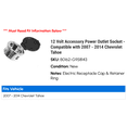 thumbnail image 2 of 12 Volt Accessory Power Outlet Socket - Compatible with 2007 - 2014 Chevy Tahoe 2008 2009 2010 2011 2012 2013, 2 of 2