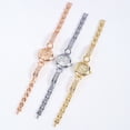 thumbnail image 3 of Reloj pequeño de oro con pulsera de diamantes, reloj de cadena de metal, reloj de cuarzo redondo pequeño para mujer, 3 of 5