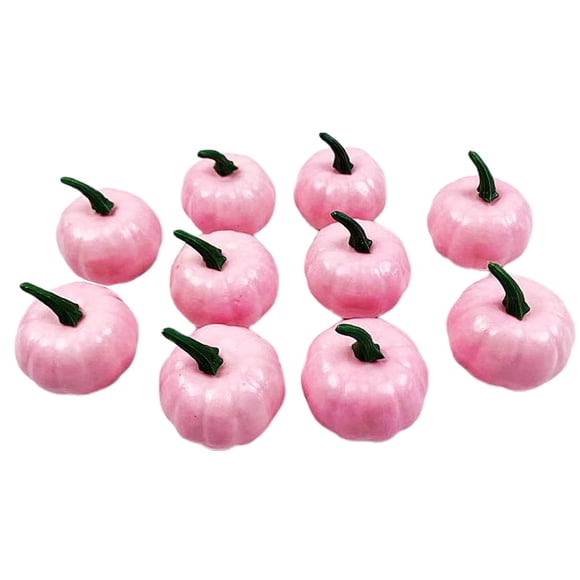 10Pcs Pink Foam Pumpkins Diy Fall Wreath Craft Kit Thanksgiving Halloween Decorations Artificial Mini Pumpkins Pink