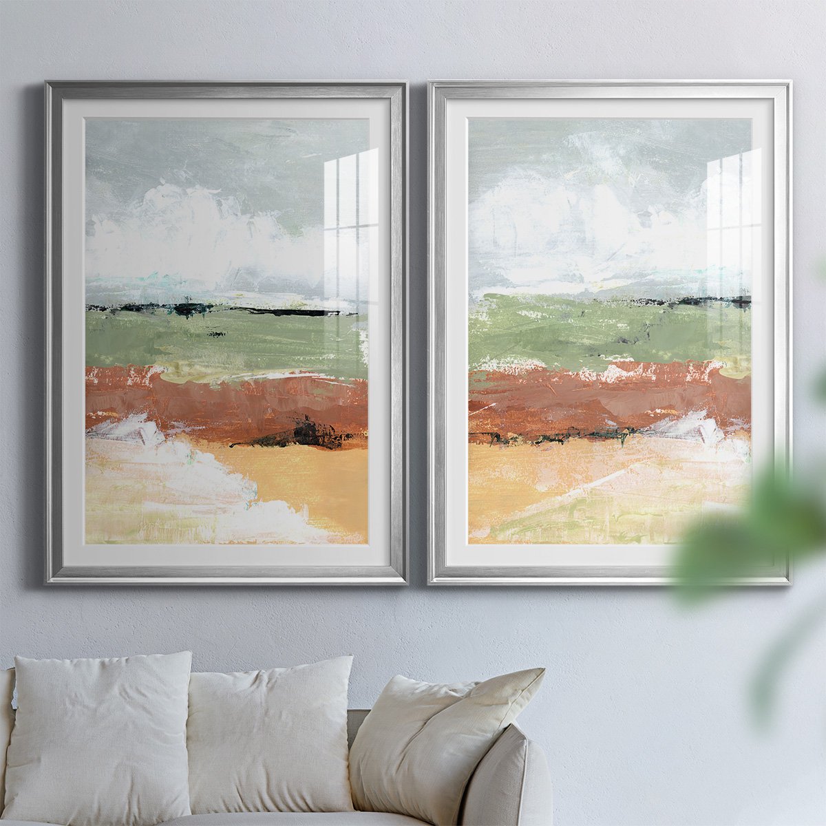 Wexford Home Quiet Prarie Grove I Premium Framed Print, 18.5" x 24.5" - Ready to Hang, Silver (Set of 2)
