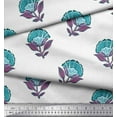 thumbnail image 2 of Soimoi Silk Fabric Leaves & Floral Block Printed Fabric 1 Yard 42 Inch Wide, 2 of 3