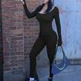 IROINNID Long Sleeve Square Neck Jumpsuit For Women FullLength