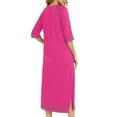thumbnail image 3 of POIUYTR Women's Sleepwear Zipper 3/4 Sleeve Long Nightgown Lounge Dress Lightweight Soft Nightshirt Housecoat Robe with Pockets, 3 of 5