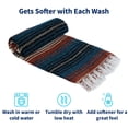 thumbnail image 6 of La Montana 4 Pack Mexican Blankets, 74" x 50" Yoga Blankets, Terracotta/Teal/Tan, 6 of 7