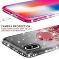 thumbnail image 5 of SOGA Rhinestone Liquid Float Quicksand Cover Cute Phone Case Compatible for Apple iPhone Xs Max 6.5 Case with Embedded Metal Diamond Ring for Magnetic Car Mounts and Lanyard - Smoke on Pink, 5 of 5