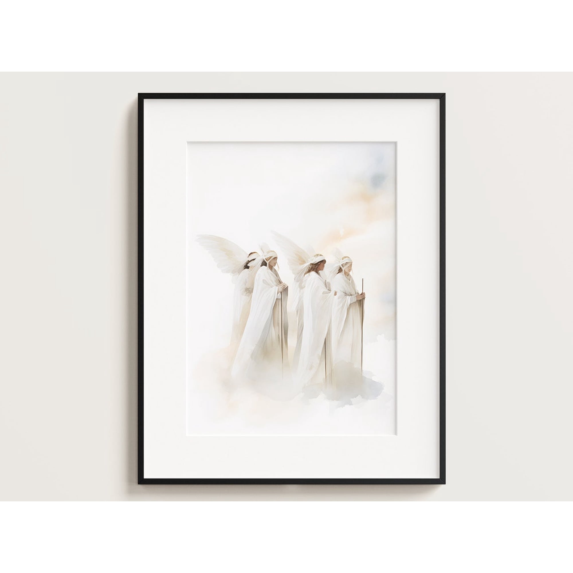 Angels In Heaven Wall Art Bible Christian Boho Jesus Angel Decor Unframed Paper Print