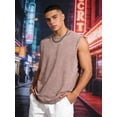 thumbnail image 2 of 2PCS Mens 100% Cotton Oversized Washed Distressed Tank Tops Gray + Coffee Crew Neck Sleeveless Tee, 2 of 8