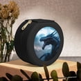 thumbnail image 6 of Fuzoiu Blue Thunder Storm Dragon Print Portable Jewelry Box,Round Mini Leather Travel Jewelry Case,Small Travel Jewelry Organizer,Jewelry Holder for Ring Necklace Earring for Women Girls-Black, 6 of 7