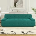 thumbnail image 2 of EUROCO 86.2" 3-Seat Modular Sofa,Modern Minimalist Style Tufted Sofa Couch with Deep Seats,Tufted Leisure Sofa for Living Rooms,Bedroom,and Apartment,Green, 2 of 7