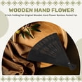 thumbnail image 5 of Rollbacks & More 8 Inch Chinese Japanese Folding Fan Original Wooden Hand Flower Bamboo Pocket For Home Decor Party Decoration-Black, 5 of 9