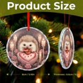 thumbnail image 2 of Cute Little Hedgehog with Rose Crystal Glass Christmas Ornament Hanging Ornaments for Holiday Decoration Valentine’s Day Gifts Round Glass Hanging Ornament, 2 of 8
