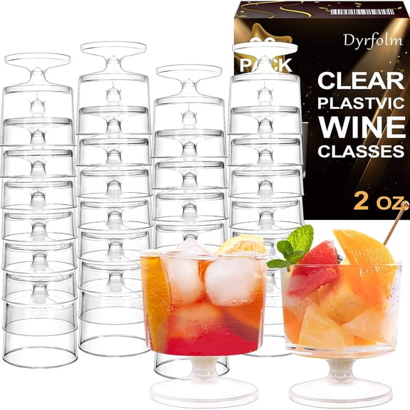 80 Pack Mini Dessert Cups,2 oz Clear Plastic Wine Glasses,2 oz Clear Plastic Dessert Cups,Disposable Shot Glasses,Parfait Appetizer Cups Mousse Cups for Party Wedding Birthday Tasting