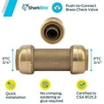 thumbnail image 3 of Cash Acme 6862833 U2016-0000LFA 0.069 Check Valve Shark Bite, 3 of 4