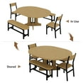 thumbnail image 6 of Virans 5-Piece Round Room Dining Table Set for 4-6,59" Extendable Kitchen Table with 2 Ergonomic Chairs & 2 Benches,Oval Modern Dining Set with MDF Board for Small Space,Oak, 6 of 9