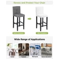 thumbnail image 3 of White Bar Stool Covers Set of 4, Modern Simple White Backdrop Stretch Washable Bar Chair Covers with Backs, Removable Pub Counter Height Chair Cover for Kitchen Dining Room Cafe, 3 of 7