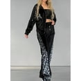 thumbnail image 4 of Chándal de 2 Piezas con Capucha y Cremallera para Mujer, de Larga, Ajustado, con Pantalones Largos, Color Liso, Informal. Negro L, 4 of 6