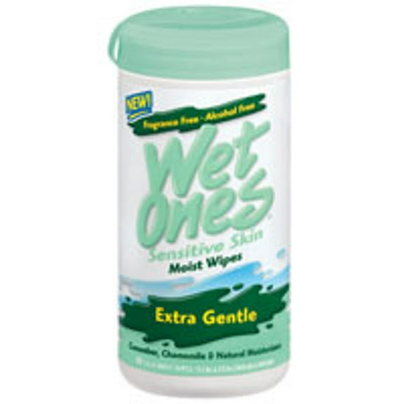 Wet Ones Sensitive Skin Extra Gentle Hand Wipes, Hypoallergenic, 40 Ea