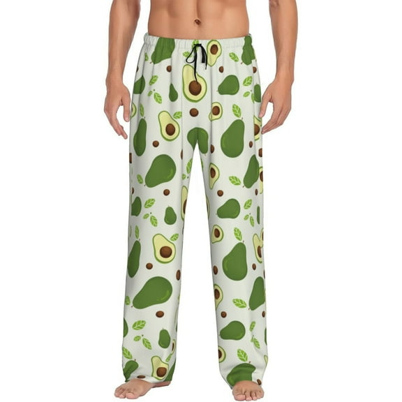 Saiise Green Avocado Print Mens Pajama Pants for Men,Mens Lounge Pants,Funny Gifts for Men,Men's Pajama Bottoms-Small