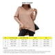 thumbnail image 4 of Suéter de punto para mujer, cuello en V, hombros caídos, mangas sin espalda, suéter de punto de color puro, Top para viaje caqui XL, 4 of 5