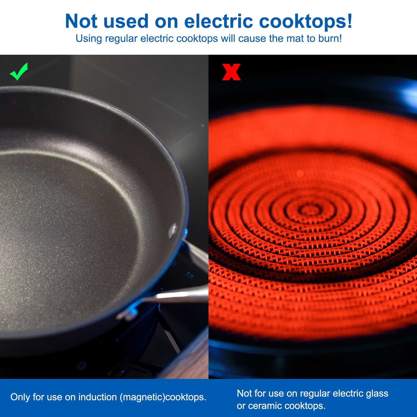 Large Induction Cooktop Protective Mat 21.2x35.4 Inches, Set of 1 Black, for Electric Stove Top