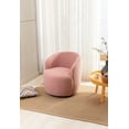 thumbnail image 2 of Swivel Accent Chair, Modern Teddy Fabric Upholstered Armchair Lounge Chair with Metal Base and Padded Cushion Comfy Single Sofa Chair with 360 Degree Swiveling Accent Chair for Living Room, Light Pink, 2 of 7