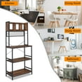 thumbnail image 3 of Ktaxon 70" Kitchen Baker's Rack with10 Hooks, Pantry Cart 5-Tier Storage Microwave Table Oven Stand Coffee Bar, Rustic Brown, 3 of 6