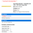 thumbnail image 2 of Front Shock Absorber - Compatible with 1993 - 1997 Ford F-Super Duty - Monroe, 2 of 2