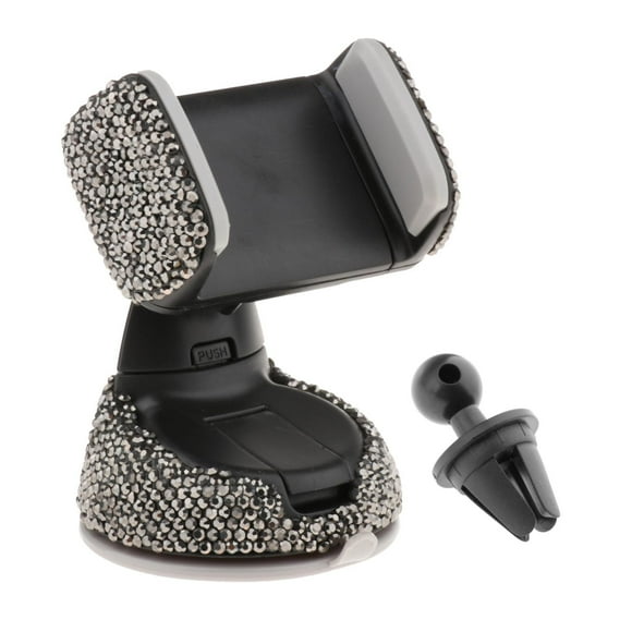 Bling de rotación del sostenedor del teléfono del coche soporte del teléfono móvil para la ventilación del coche la mayoría de la negro brillante
