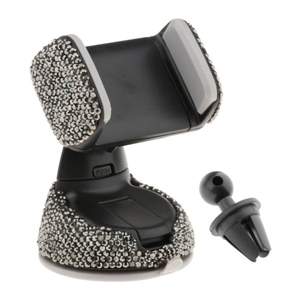 Bling de rotación del sostenedor del teléfono del coche soporte del teléfono móvil para la ventilación del coche la mayoría de la negro brillante