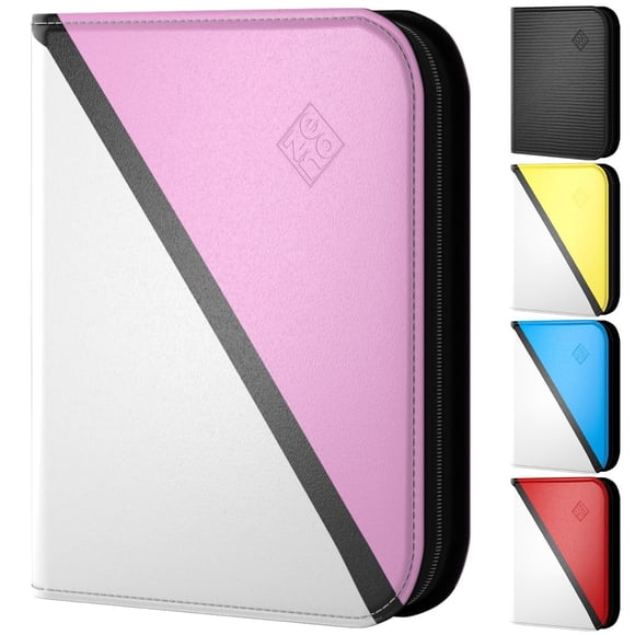 Archivador para cartas ZENO de 4 bolsillos, 50 páginas, 400 espacios, rosa, PU