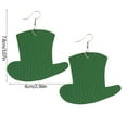thumbnail image 3 of CxhicLuv St. Patrick's Day Leather Earrings, Green & Black Leather Holiday Earrings, Unique St. Patrick's Day Decor, Festive Party Accessories, Fashionable Lucky Green Earrings, 3 of 6