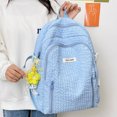 thumbnail image 3 of Mochila informal para estudiantes, mochilas escolares de estilo japonés con colgante de flores (azul) Tmvgtek Para Estrenar, 3 of 8