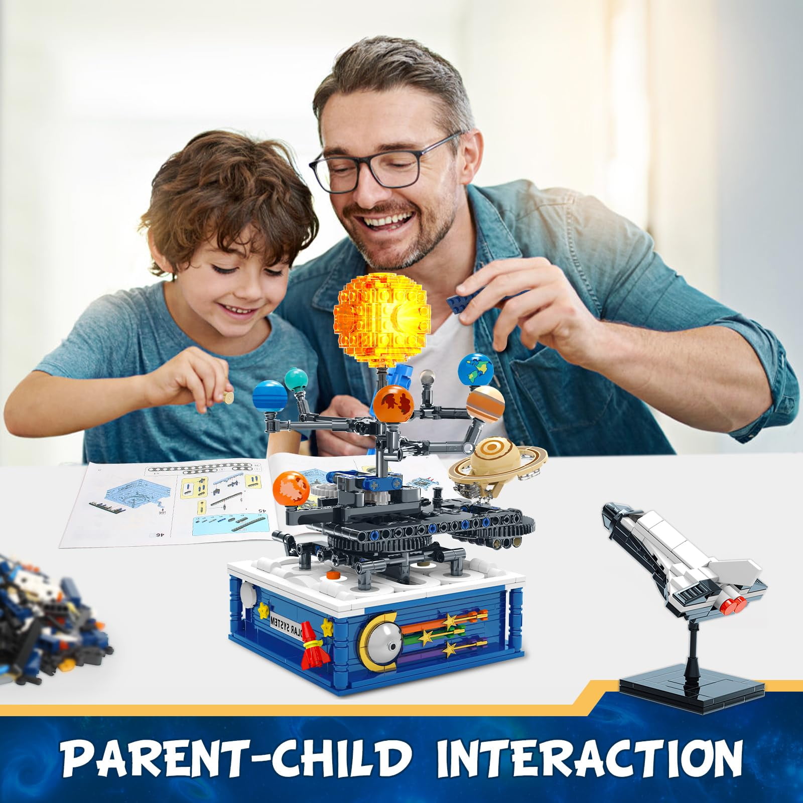 Sitodier Rotatable Solar System Building Toy, 758pcs Space