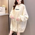 thumbnail image 2 of Fesfesfes Women Hooded Long Sleeve Ladies Letter Hooded Ladies Sweatshirt Tops Blouse Clearance Under $10, 2 of 7