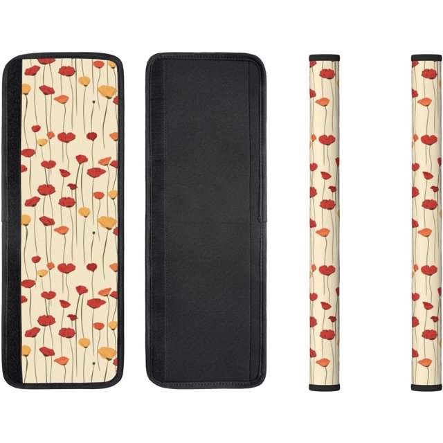 NeuKim Fleurs de Pavot Rouges Couvre-Poignées de Porte de Réfrigérateur Gants pour Micro-Ondes Lave-Vaisselle Protège-Tissu de Porte de Réfrigérateur