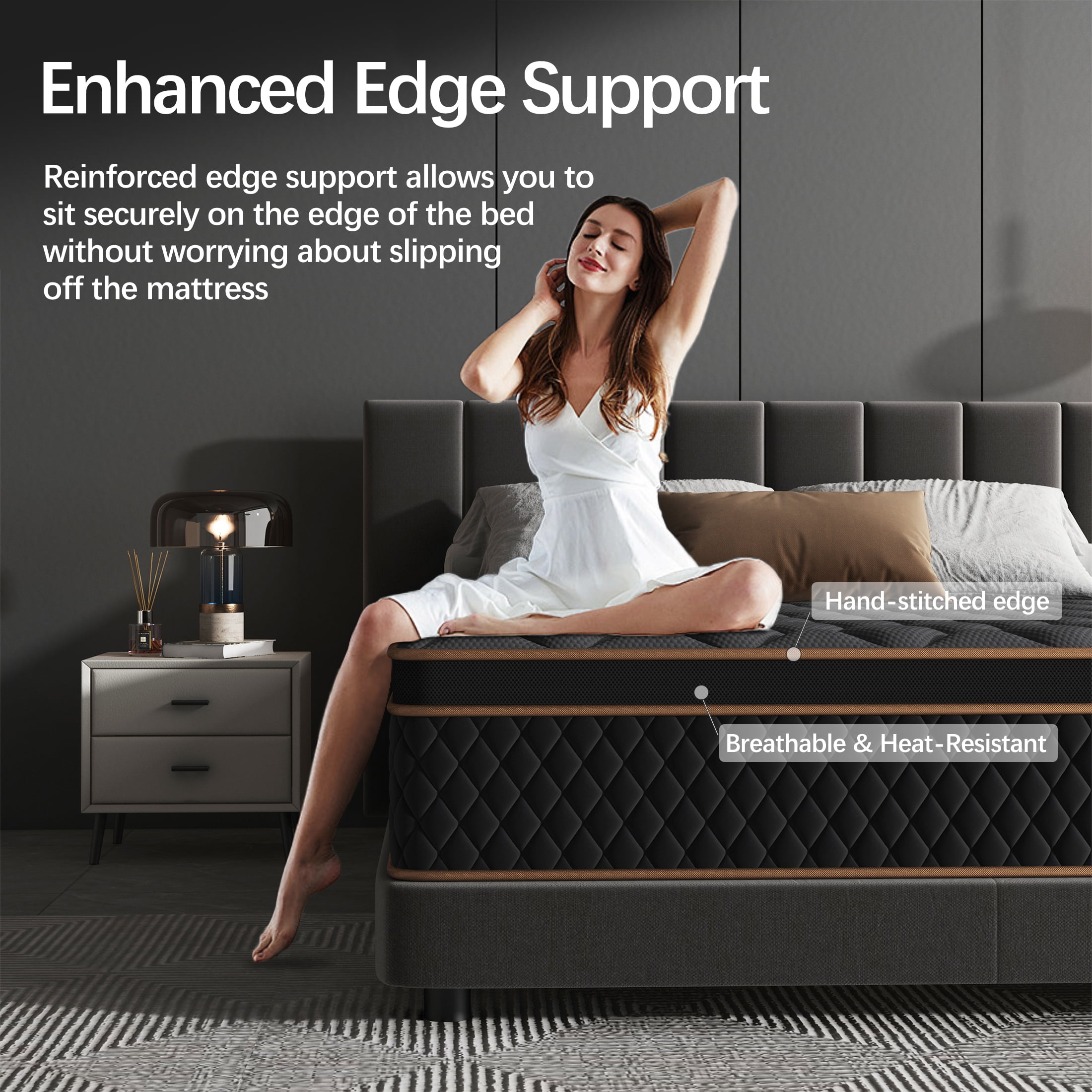 Pixafog 12 inch Full Size Mattress in a Box, Individual Pocket Spring Mattress with Motion Isolation, Pressure Relief & Edge Support, Medium, Euro Top