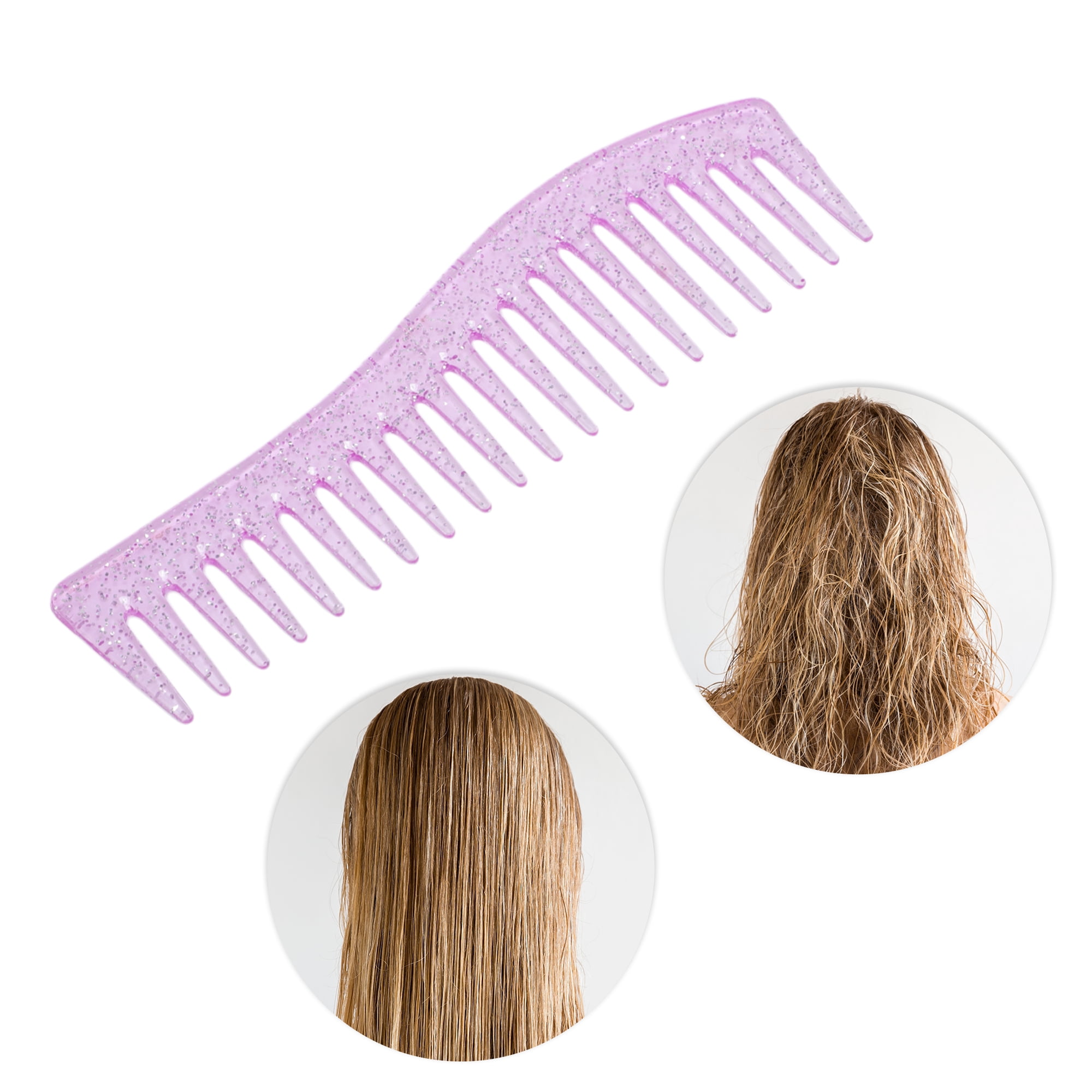 Unique Bargains 1 Pc Women Durable S Shaped Wide Tooth Straightening Comb Purple