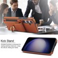 thumbnail image 4 of Dteck Card Slots Wallet Case for Samsung Galaxy S23 FE,Shockproof Premium PU Leather Kickstand Protective Cover with Ring Holder Back Case,Brown, 4 of 8