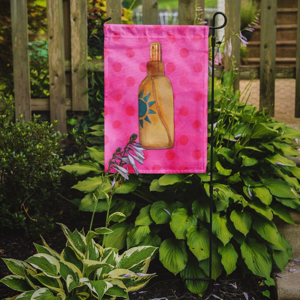 Carolines Treasures BB8264GF Message in a Bottle Pink Polkadot Flag Garden Size  Small multicolor