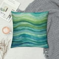 thumbnail image 2 of COMIO  Home Decorative Throw Pillow Covers Blue Green Waves, Watercolor Striped Wavy Marble  Modern Pillow Case Cushion Cover for Sofa Couch Bed Farmhouse Pillows Covers Decor, 2 of 5