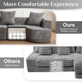 thumbnail image 3 of Oversized Loveseat Sofa 106" Modular Sectional Sofa for Living Room, Modern Chenille Curved Couch, Deep Seat Luxury Sofa Love Seat Couches with 2 Floor Couch Pillows, No Assembly Needed Gray, 3 of 7