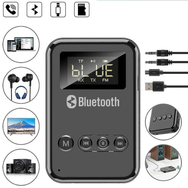 Receptor Bluetooth AUX Coche Adaptador Bluetooth Computadora TV FM Bluetooth Transmisor 5.0
