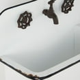 thumbnail image 5 of DecMode White Metal Sink Indoor Outdoor Wall Planter with Bronze Hardware and Distressed Accents, Set of 2 17", 13"W, 5 of 17